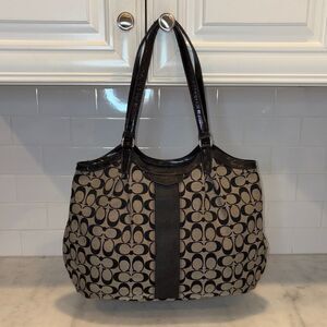Coach Bag Purse Handbag Y2K Vintage Devin Jacquard Signature Logo Shoulder Tote